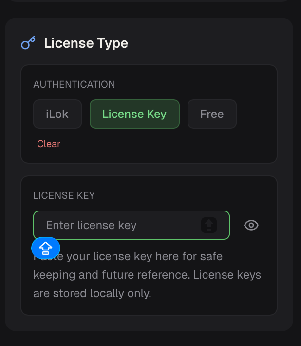 PlugPane license management with iLok and serial key storage